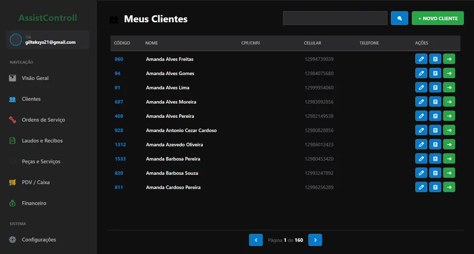 Clientes — Cadastro limpo, cliente achado em segundos